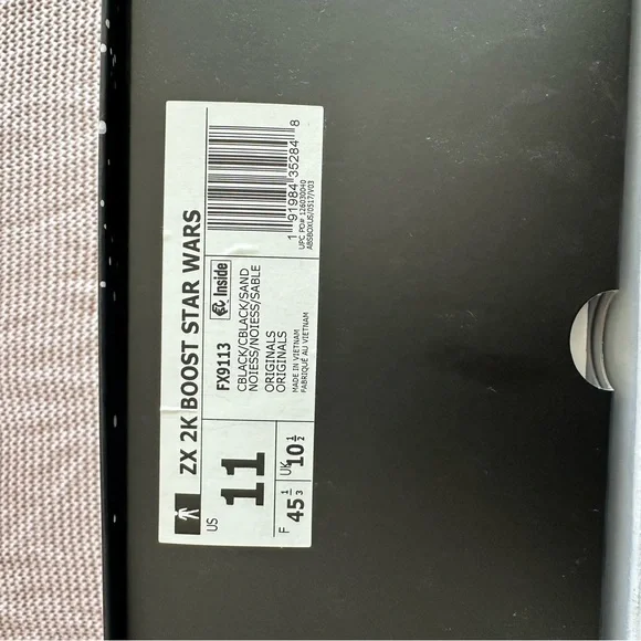 Star Wars ZX 2K Boost Sneakers - Black and White Han Solo Size 11